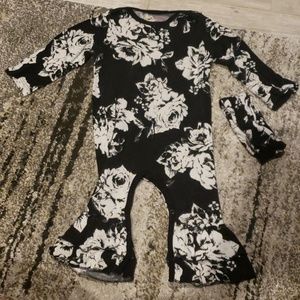 Black and White romper with bow